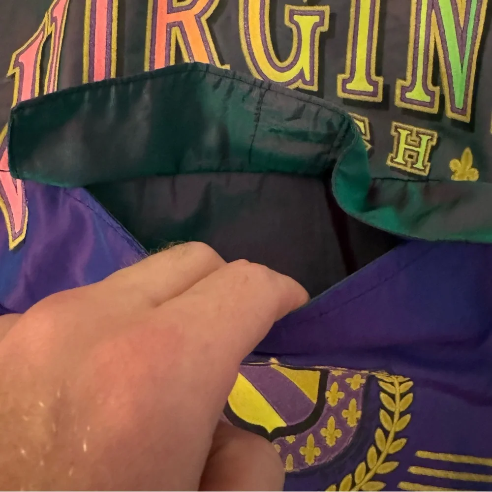 Vintage 90s Virginia Beach Windbreaker Jacket Mens OS Iridescent USA Wise Guy